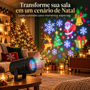Projetor Led Natalino 3D com 16 Modos De Imagens • Desenhos Coloridos e Rotação 270°