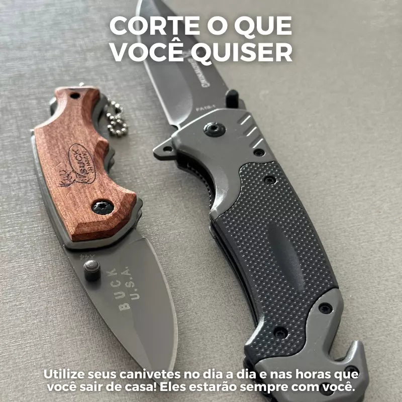 Kit Quality Esparta™ • Canivete G10 + Buck (Compre 1 LEVE 2)