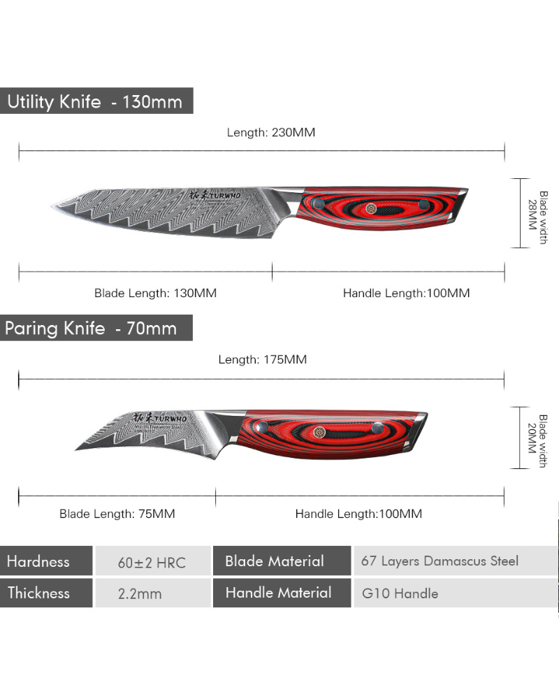 Kit Scooby Esparta® - Facas Damascus Forjadas à Mão