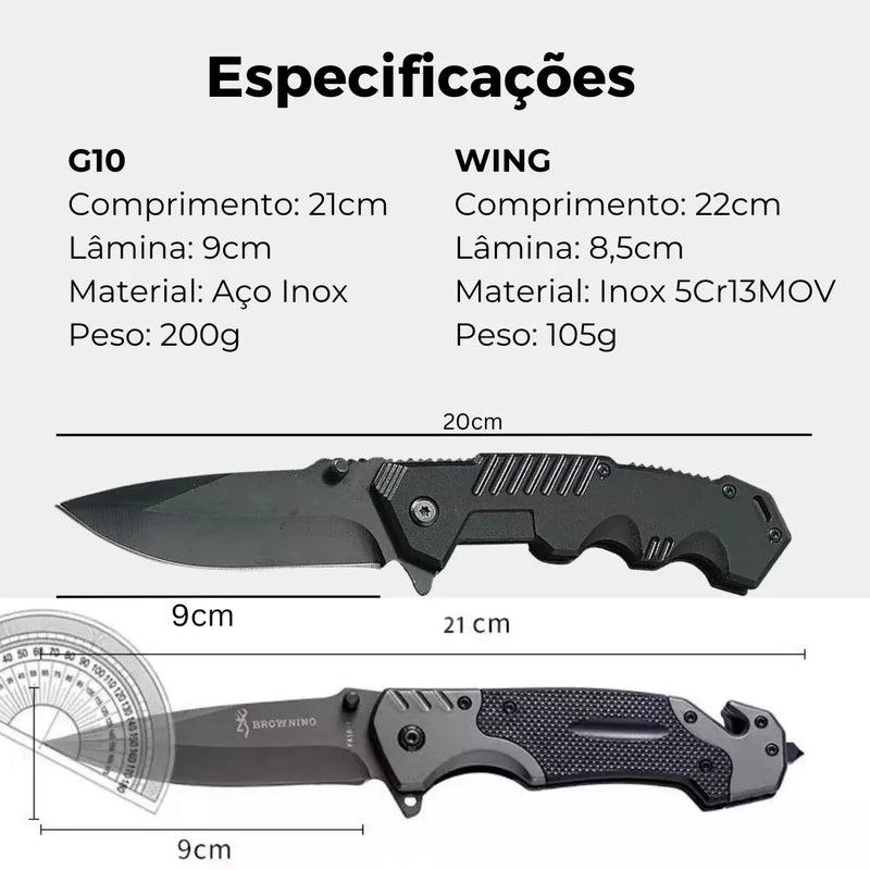 Kit Alpha Esparta • Combat + G10 (LEVE 2 CANIVETES)