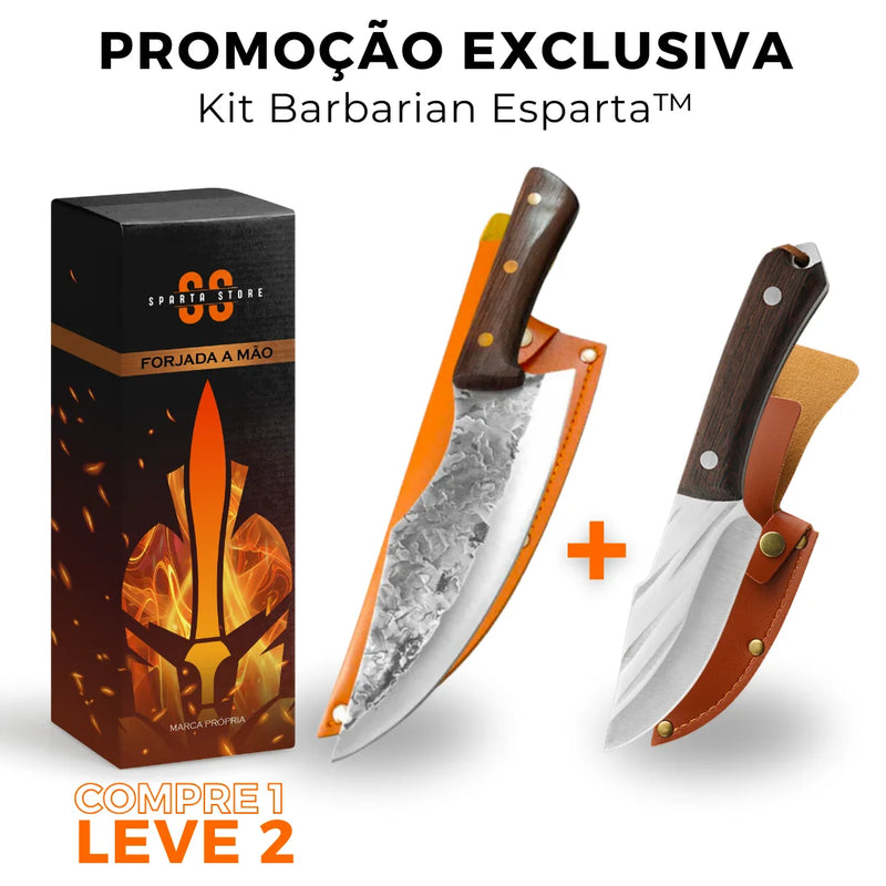 Kit Barbarian Esparta™ • Faca King + Faca Bravus (COMPRE 1 LEVE 2 + BAINHAS)