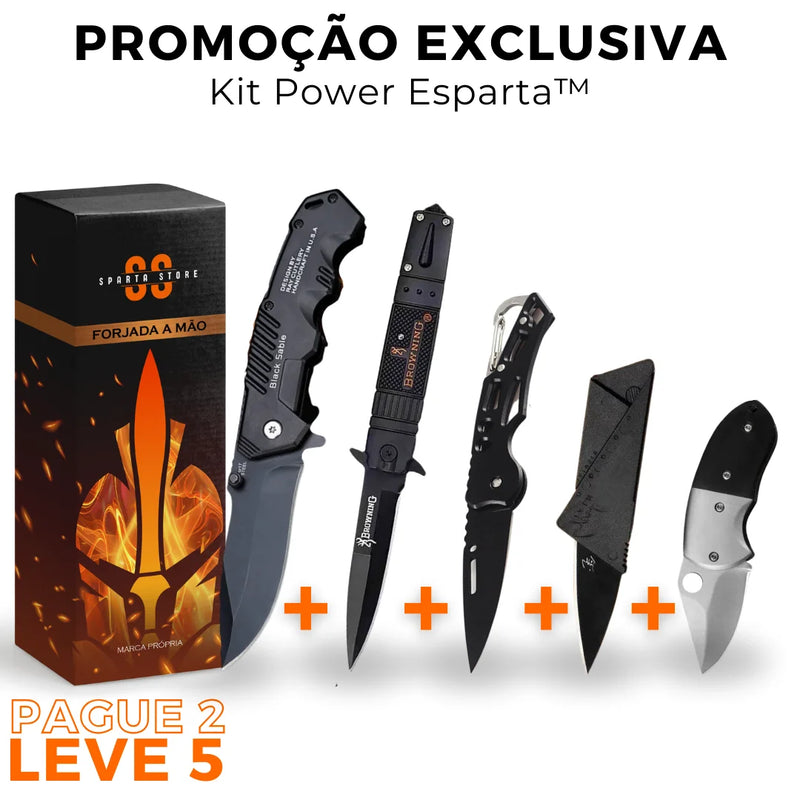 Kit Power Esparta™ • 5 Canivetes (+ FRETE GRÁTIS)