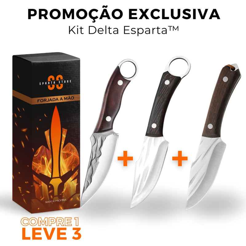 (PAGUE 1 LEVE 3)  Kit Delta Esparta™ •  Combo Exclusivo de Facas Forjadas