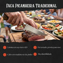 Faca Artesanal Picanheira Aço Inox com Abridor de Garrafa • 100% Forjada à Mão (+Bainha de Couro Grátis)
