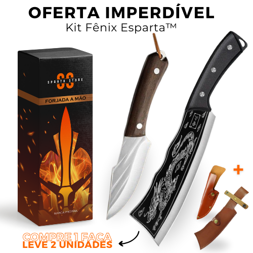 Kit Fênix Esparta™ • Facas Drak + Bravus [FRETE GRÁTIS]