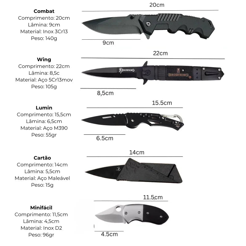 Kit Power Esparta™ • Kit de 5 Canivetes (+FRETE GRÁTIS)