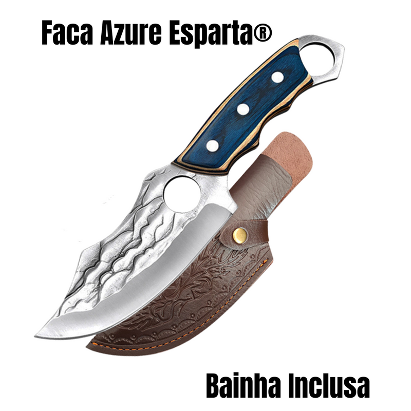 Faca Azure Esparta - 100% Forjada à Mão [BAINHA INCLUSA]