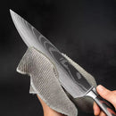 Kit 3 Facas Acabamento em Damasco • Kit Faca Chef Esparta™